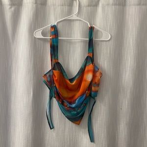 Miaou Tati Top in Orange,Blue Medium